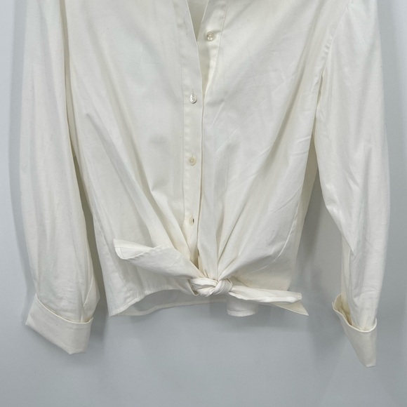 Reformation Cotton Anzio Button Down Knot Tie White Tee Shirt Cotton shirt - Picture 7 of 12